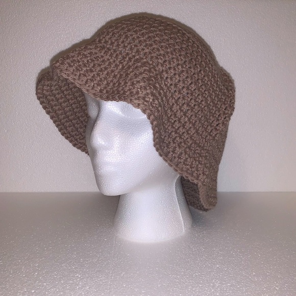 Accessories - Beige Crocheted Bucket Hat
